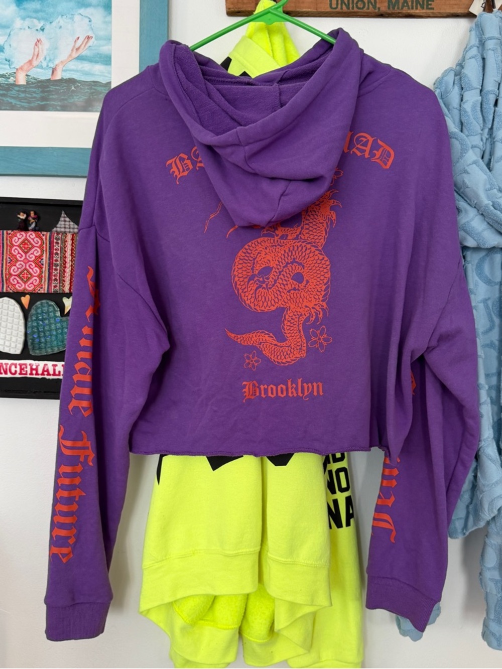 Babe Squad Brooklyn Chinese Dragon Upcycled Purple Hoodie